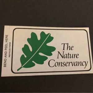 8978 VINTAGE Sticker Decal The Nature Conservancy Oak Leaf Green White